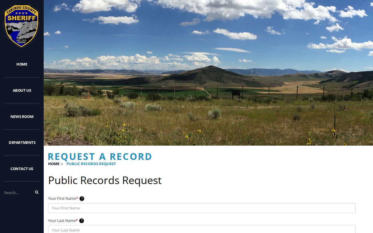 Caribou County public records request form