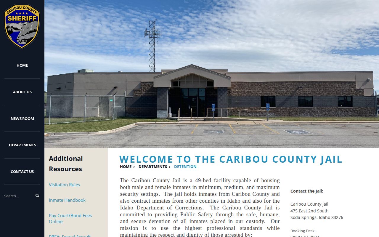 Caribou County Sheriff detention information